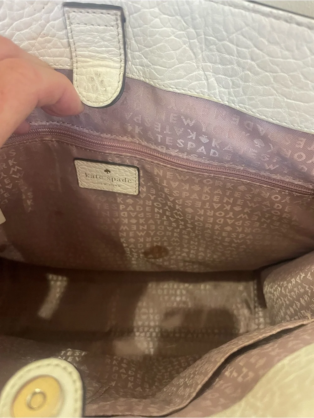 Kate Spade Cream Perforated Leather Tote Bag